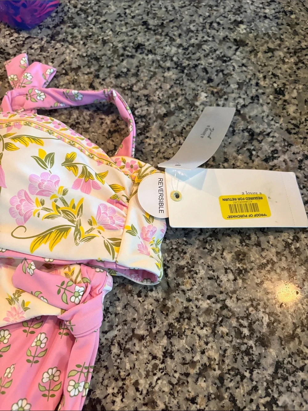 Girls Reversible Pink Floral Two-Piece Swim Bikini